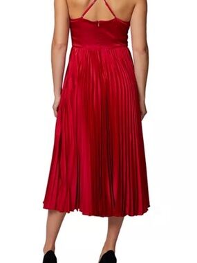Laundry By Shelli Segal Red Pleated Midi Dress